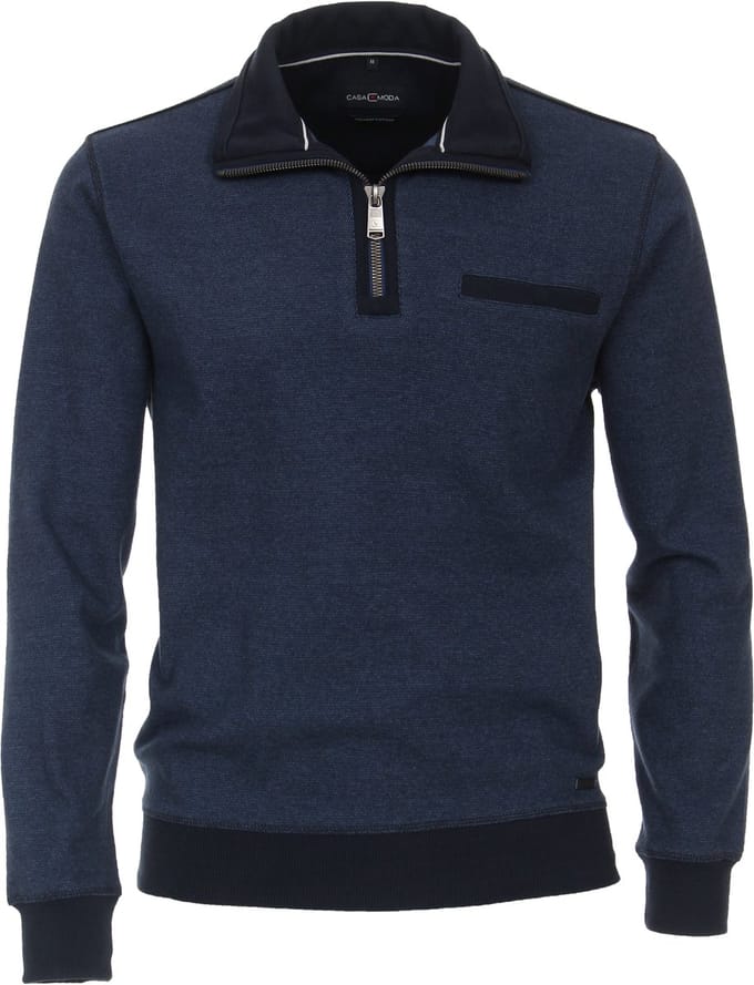 CASA MODA comfort fit schipperstrui - blauw melange