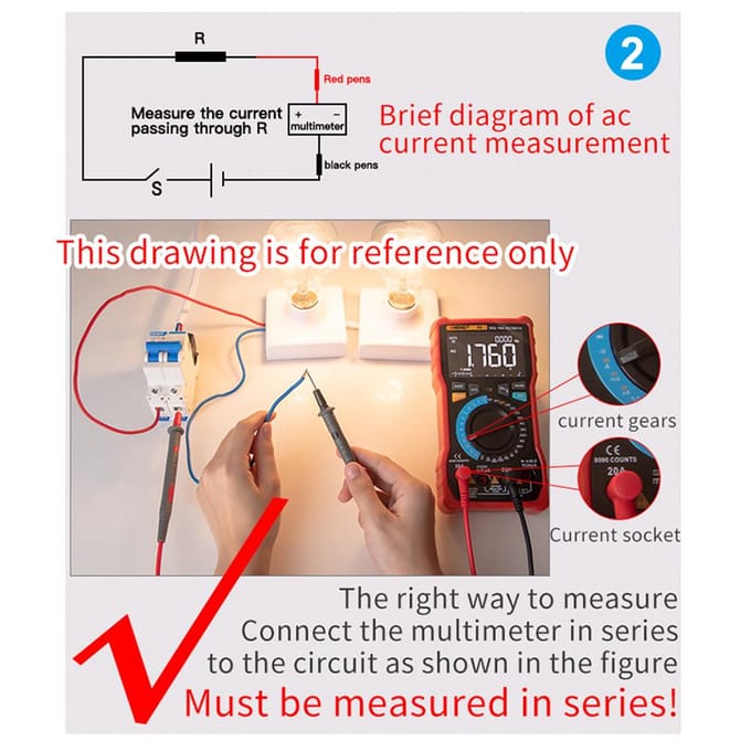 ANENG M118A Automatische bereik digitale multimeter Zeer nauwkeurige TRMS 6000 tellingen Spanning Stroom Ohm rood