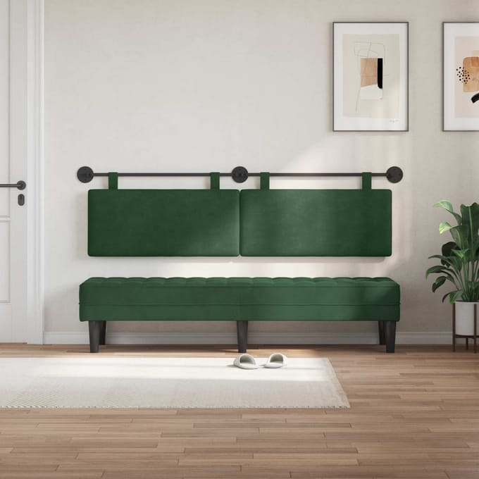 vidaXL - Hangend - hoofdbord - Jungle - Groen - Corduroy - stof