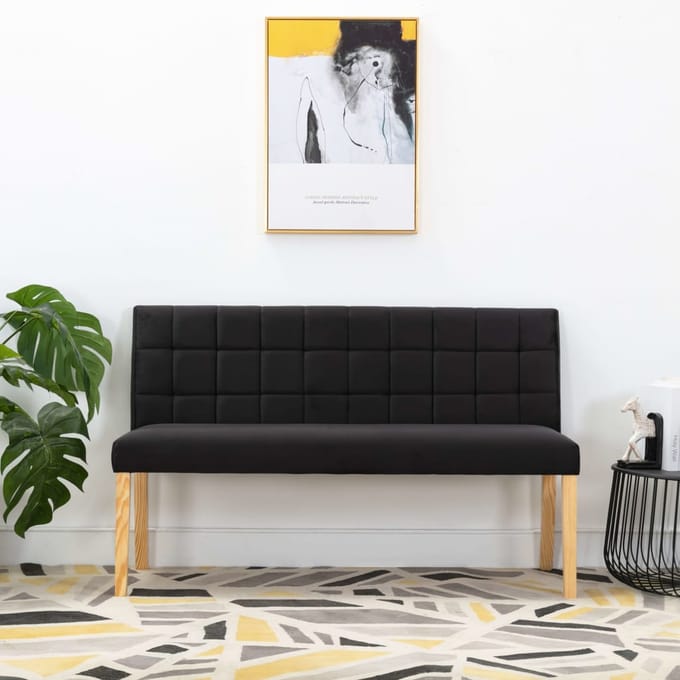 vidaXL - Bankje - 140 - cm - fluweel - zwart