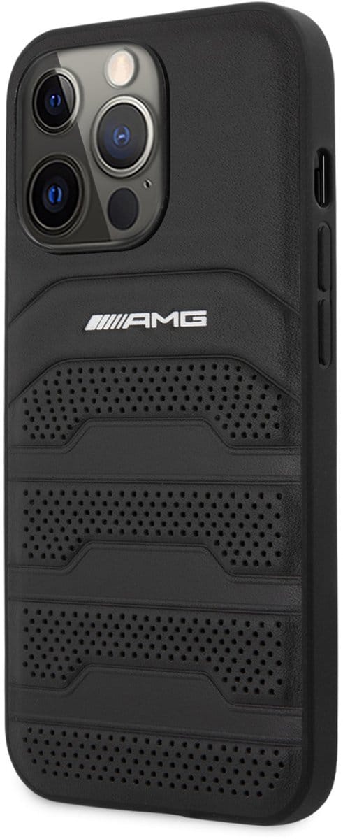 Mercedes-Benz AMG Perforated Back Case - Geschikt voor Apple iPhone 14 Pro Max (6.7") - Zwart