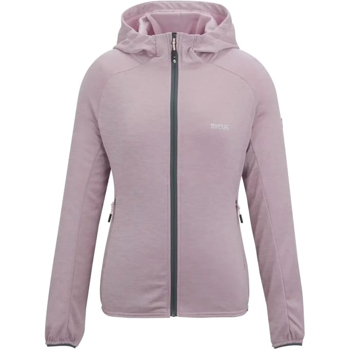 Dames Ferna Marl Full Zip Hooded Stretch Midlayer