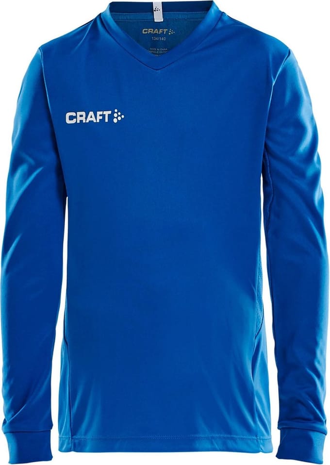 Craft Squad Jersey Solid LS Shirt Junior  Sportshirt - Maat 146  - Unisex - blauw/wit Maat 146/152