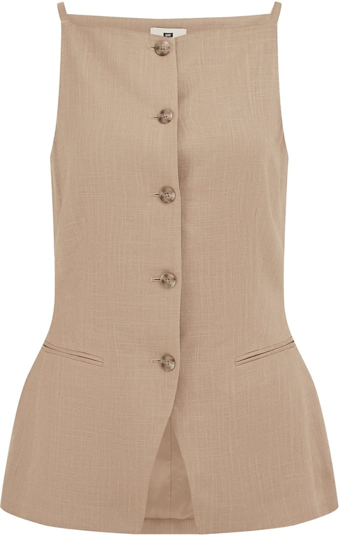 WE Fashion Dames THE LINEN GILET