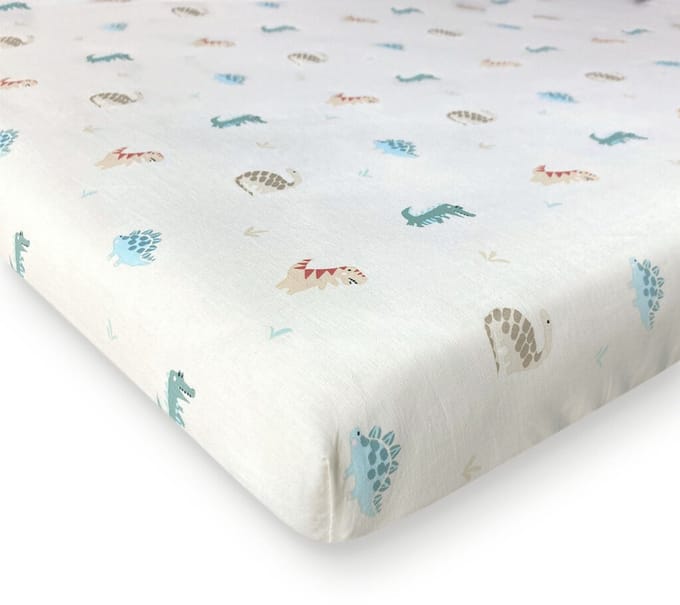 Walra Hoeslaken Tiny Saurus - 60x120 - 100% Katoen (BCI) - Groen