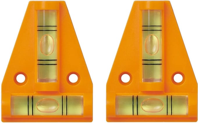 ProPlus Mini driehoek waterpas - 2x - voor vaste bevestiging - 58 x 44 mm - 2 libellen - met schroefgaten