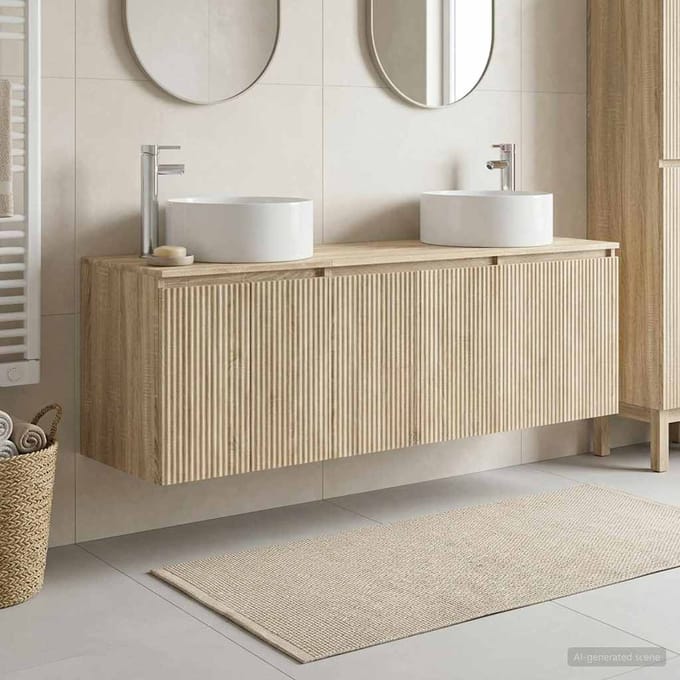 vidaXL - Badkamerkast - set - 3 - st - Sonoma - Eiken - 161,5 - x - 44,5 - x - 80 - cm