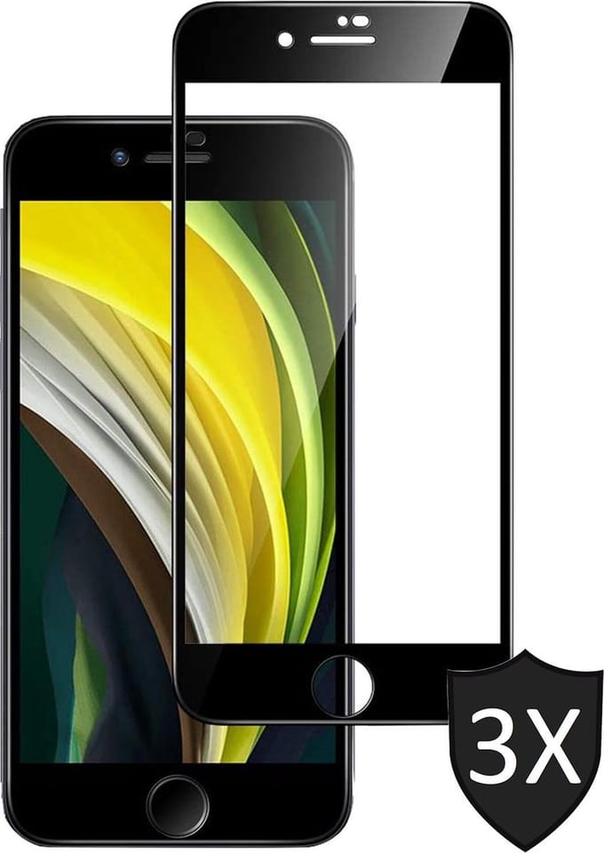Screenprotector geschikt voor iPhone SE 2022 / 2020 / 8 / 7 - 3x FullGuard Screen Protector
