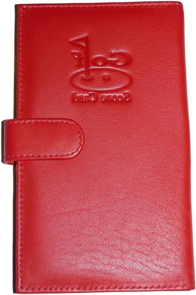 Scorekaarten Houder - Golf Accessoire - Golfen Score Bijhouden - Echt Leer - 16 x 9 cm - Rood