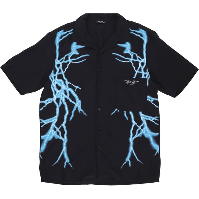 Lateraal Lightning-shirt heren zwart/lichtblauw