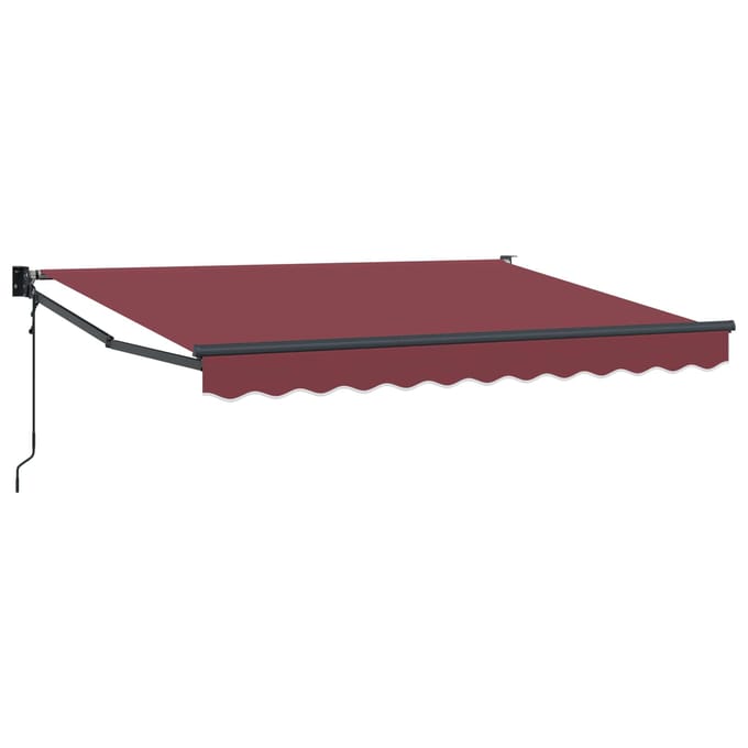 vidaXL - Uitschuifbare - luifel - Bordeauxrood - 3,5 - x - 2 - m - Polyester - en - Metaal