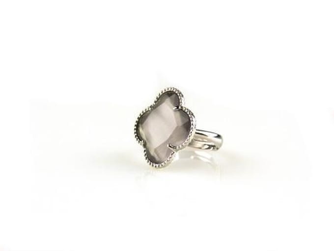 ring in zilver gerodieerd model fiori grijs