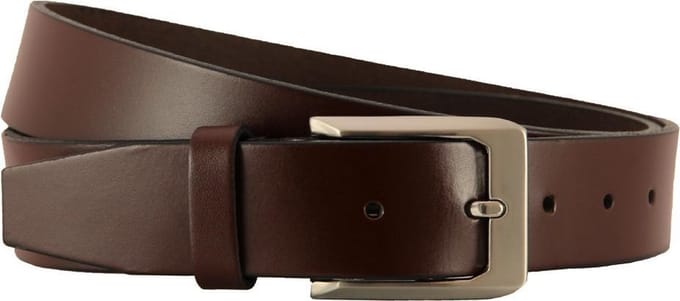 Houtkamp Glad Leren Heren Riem met nette Gesp - Breedte: 34 mm - Bruin - Riemmaat 95
