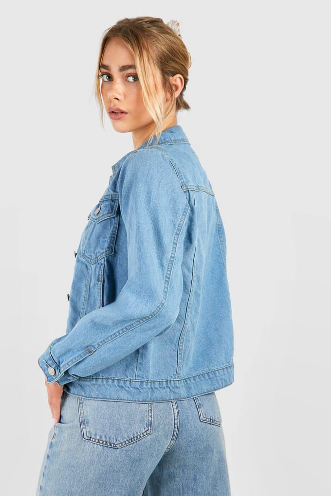 boohoo Dames Denim Western Jas | Lichtblauw | Maat: 34