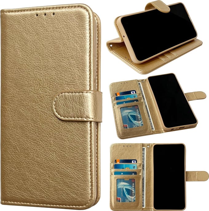 Casemania Hoesje Geschikt voor Apple iPhone 16 Plus - Goud - Portemonnee Book Case