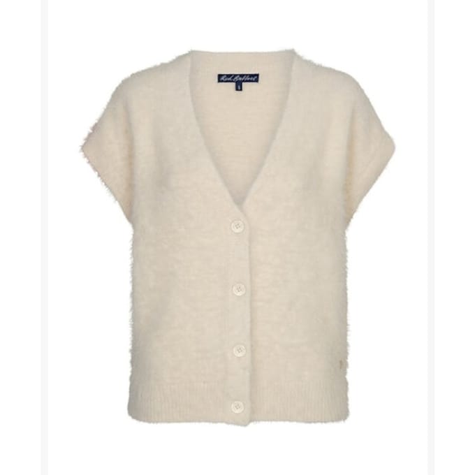 Red Button vest SRB5116 Sleeveless Fuzzy - Cream
