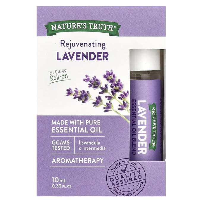 Nature'S Truth, Essential Oil, Portable Roll-On, Rejuvenating Lavender, 10 Ml (0.33 Fl Oz)
