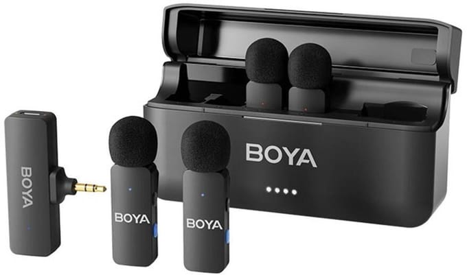 BOYA BY-V4 microfoon Zwart Microfoon met bevestigingsclip