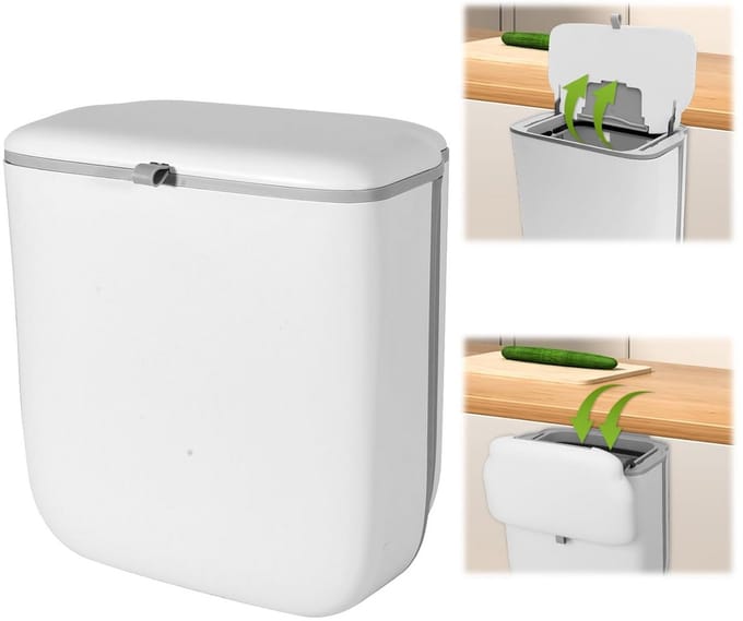 Hangende Keukenprullenbak 10 Liter - Ideaal voor Keukenafval en Compost