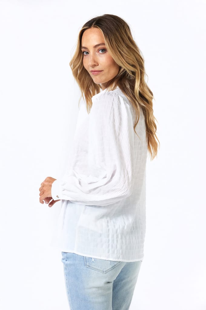EsQualo Blouse Structure Fabric Off White Taglia: 36 | Maglie a manica lunga Outlet | Donna | Bianco