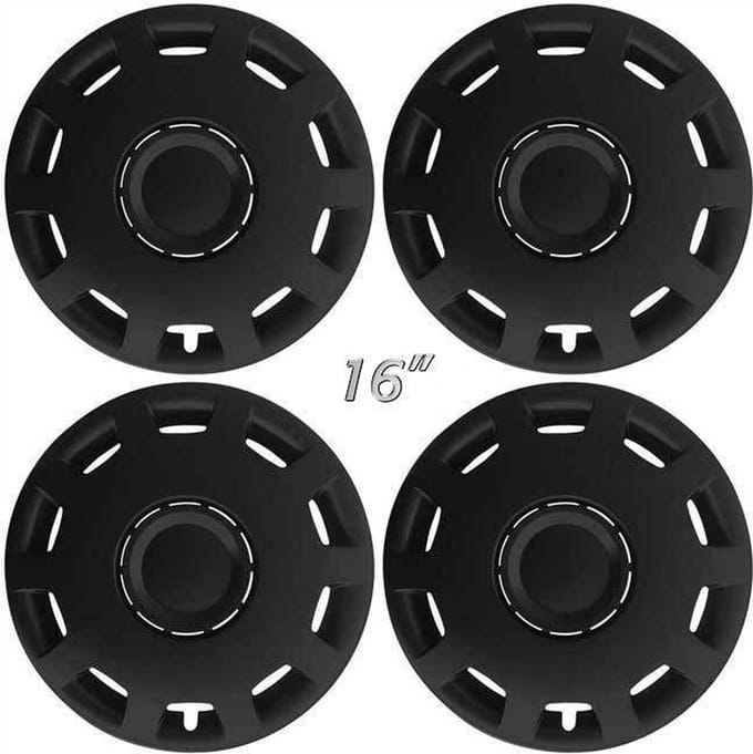 GoodGo Wieldoppen GRANIT-B 16 inch mat zwart. Set a 4 stuks in doos (a.u.b. tekst lezen!)