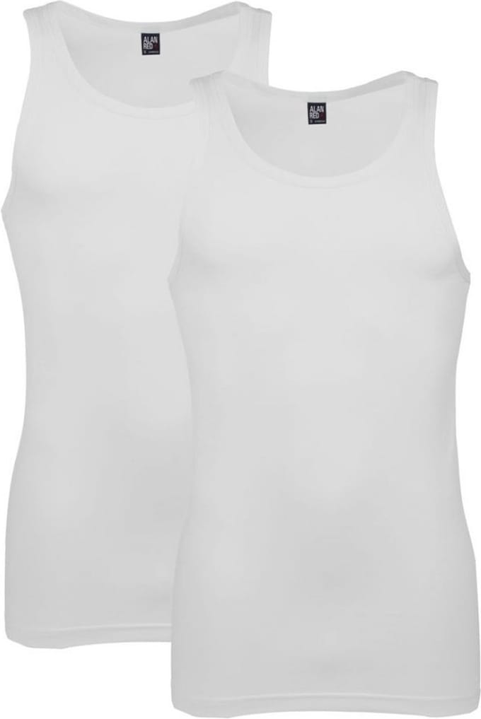 ALAN RED singlets Oakland (2-pack) - O-hals stretch - wit