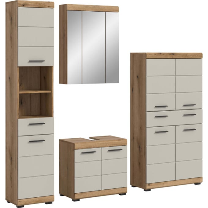 Scout badkamercombinatie kasjmier mat MDF TZ Evoke Oak NB - 34x201x191cm