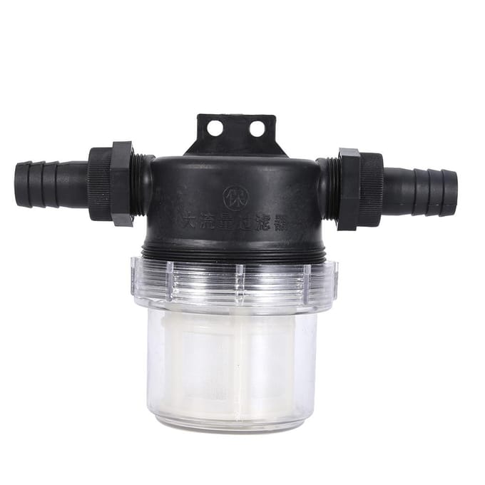 Transparant Inline Gaasfilter Waterpompfilter Irrigatie Hoge Doorstroming black