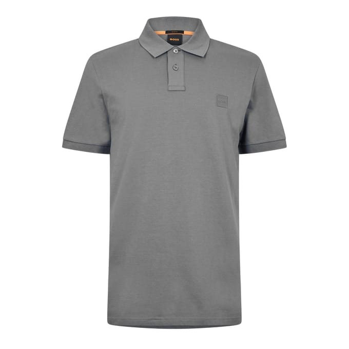 Boss Mannen Passagiers Box Logo Polo Shirt (Grijs)