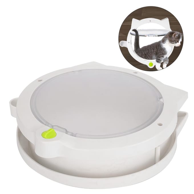 Plastic Katten Vorm Deur Benodigdheden Accessoire Huisdieren In/Uit Vrij Draai Schakelaar Wit white