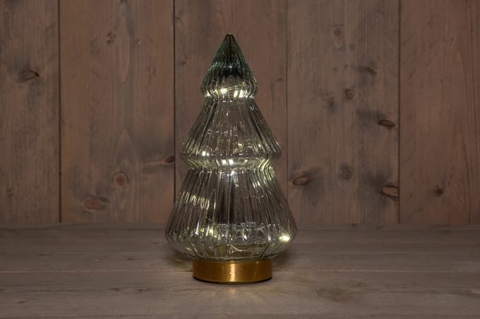 Anna's collection - B.O.T. Tree Glass 15X28,5 cm Grey With Golden B...