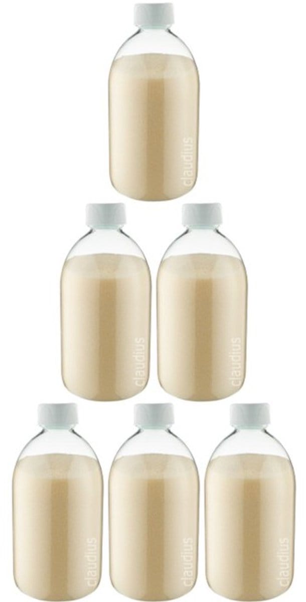 Scrubzout Vanille 650 gram - Fles met witte dop - set van 6 stuks - Hydraterende Lichaamsscrub