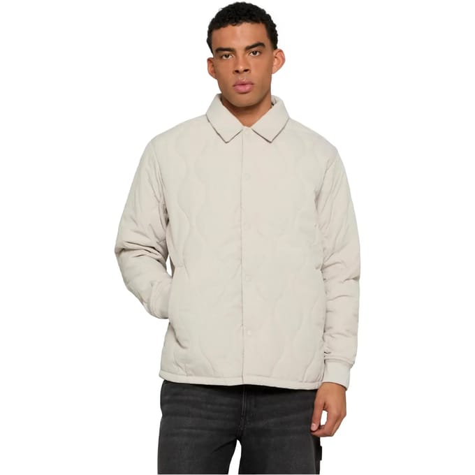 Urban Classics - Quilted Overshirt Jacket - M - Grijs