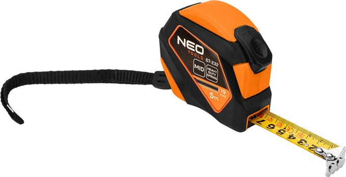 NEO TOOLS Serie - Stalen Rolmaat - 5 m x 19 mm - Autostop - Magneet