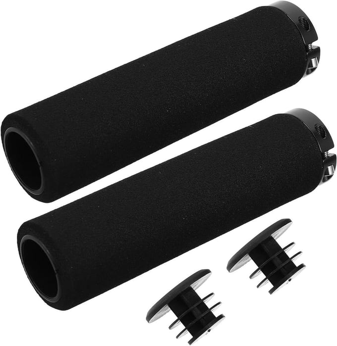 Fiets Handvatten - Spons Handgrepen - Comfortabel Fietsen - Schokabsorberend Ontwerp - 13 cm Lengte - Zwart