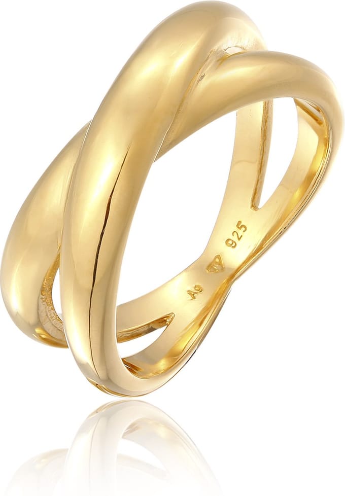 Elli - Ring - Dames Wikkel X Vorm Kruis Trend in 925 Sterling Zilver - Dames