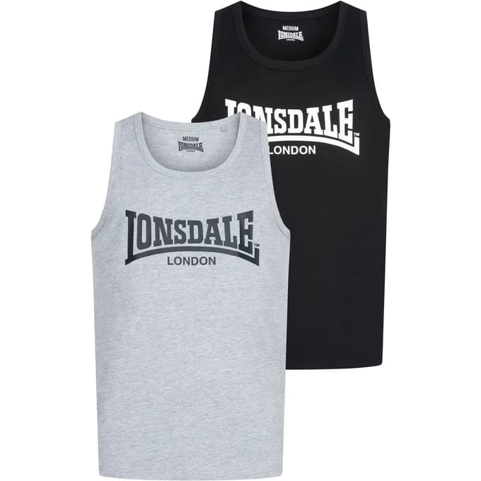 Lonsdale Averham singlet, normale pasvorm, set van twee