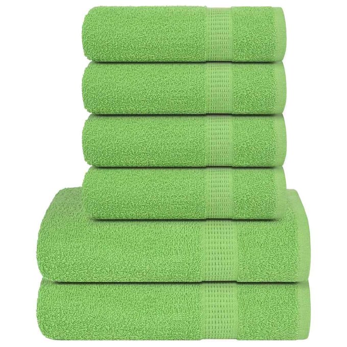 vidaXL - 6-delige - Handdoekenset - FROGN - 360 - g/m² - appelgroen