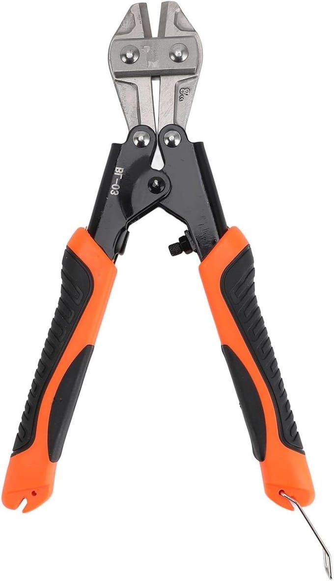 Mini Boutenschaar - Kabelschaar Staal - Draad Knippen - Veerbelaste Actie - 8 inch - Grijs