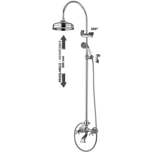 Kronenbach IOTA 2.0 surface-mounted shower system with bath mixer 54919CRKB
