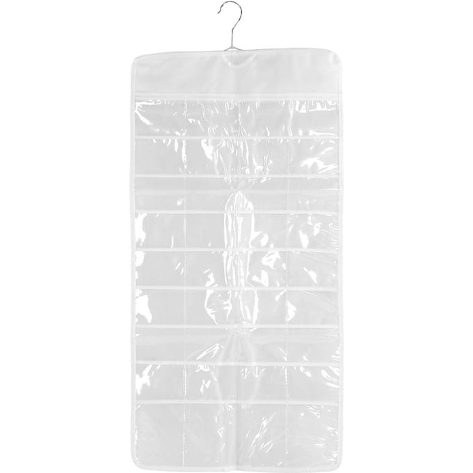 Dubbelzijdige opbergtas voor over de deur, sieradenhangtas en organizer white
