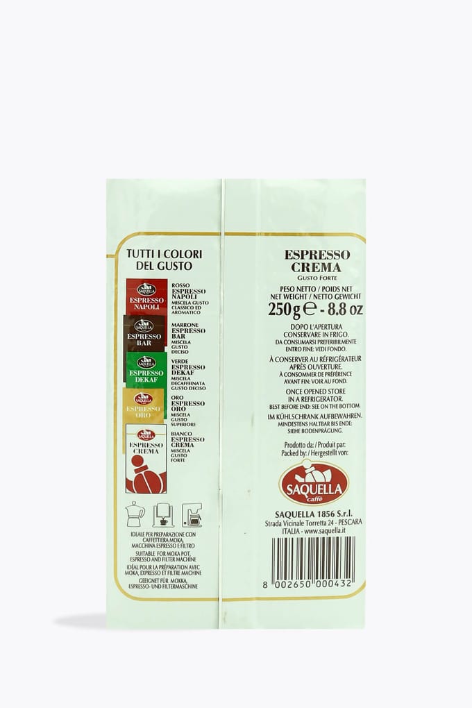 Saquella Espresso Crema gemalen 250g