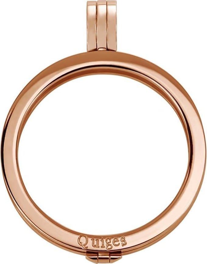 Quiges - Munthouder 33mm RVS Roségoudkleurig - ERH007