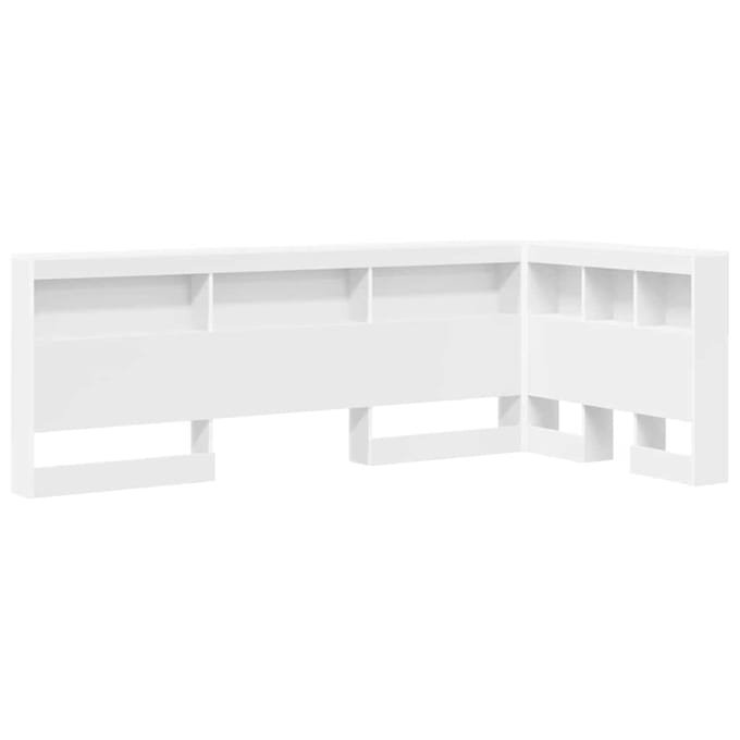 vidaXL - Opberghoofdbord - Wit - Bewerkt - hout