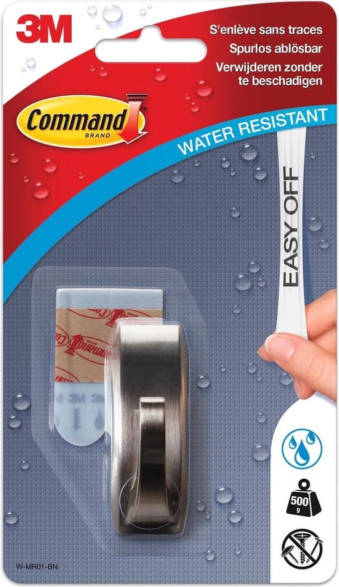 Command™ Haak Metaal, WMR01BNC, klein, 1 haak, 2 waterbestendige strips, 500g