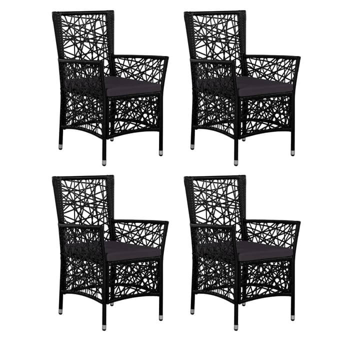 vidaXL - 5-delige - Tuinset - poly - rattan - zwart