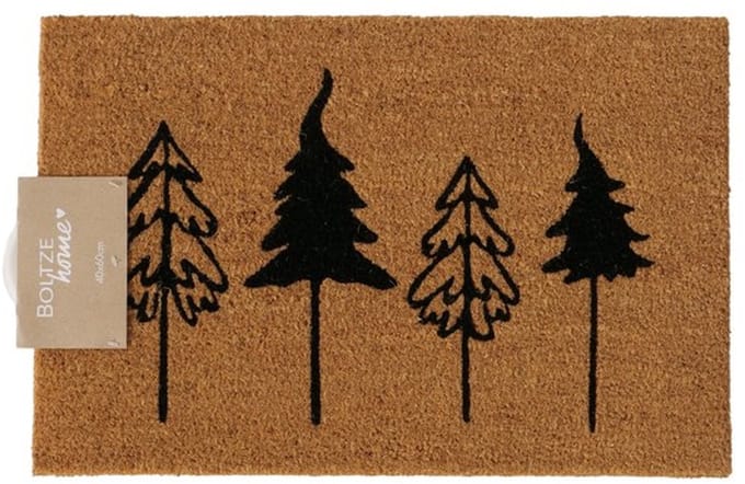 Boltze Home deurmat kokosvezel 60x40cm dennenprint winter.