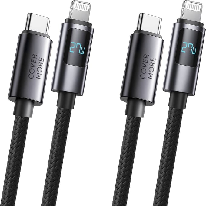 Usb C naar Lightning kabel - Snellader - Premium - Lange levensduur - Stevig - Onverwoestbaar - Veilig - Gecertificeerd - 2 stuks - 1m - Zwart