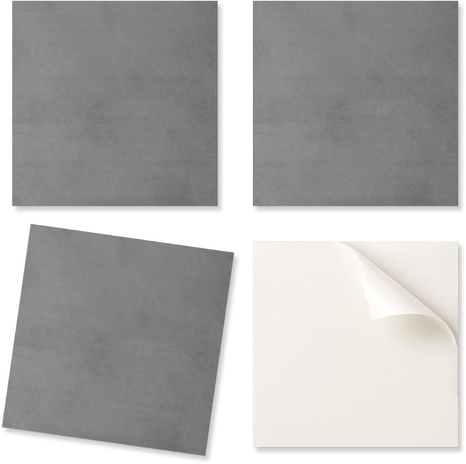 Set vinyl vloertegels, ruwe betonstructuur, 20x20x20 cm