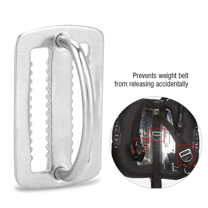 KEEP DIVING 50mm Roestvrijstalen Schuifgesp Band Riemhouder Duikaccessoire white